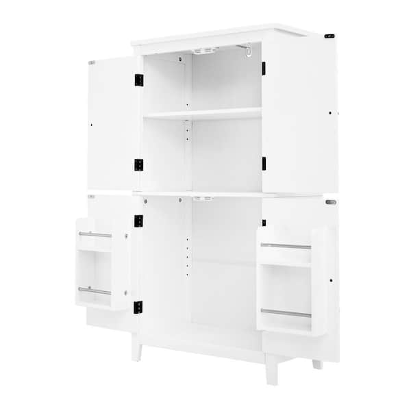 COWLOWN 23.6 in. W x 11.8 in. D x 43.3 in. H Bathroom White Linen Cabinet