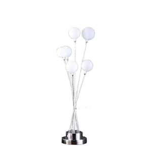 28 in. Silver Chrome 6-Light Globe Desk or Table Lamp