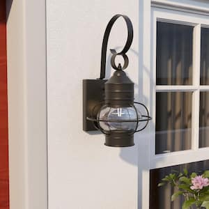 1- Light Matte Black Decorative Outdoor Wall Lantern Sconce Light
