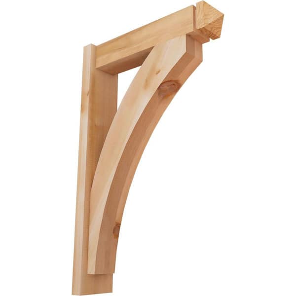 Ekena Millwork 6 in. x 34 in. x 22 in. Western Red Cedar Thorton Arts and Crafts Smooth Outlooker