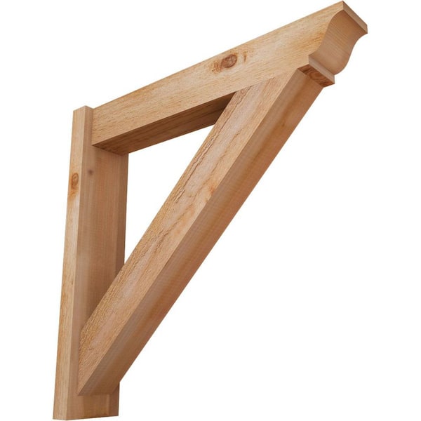 Ekena Millwork 6 in. x 30 in. x 30 in. Western Red Cedar Traditional Rough Sawn Outlooker