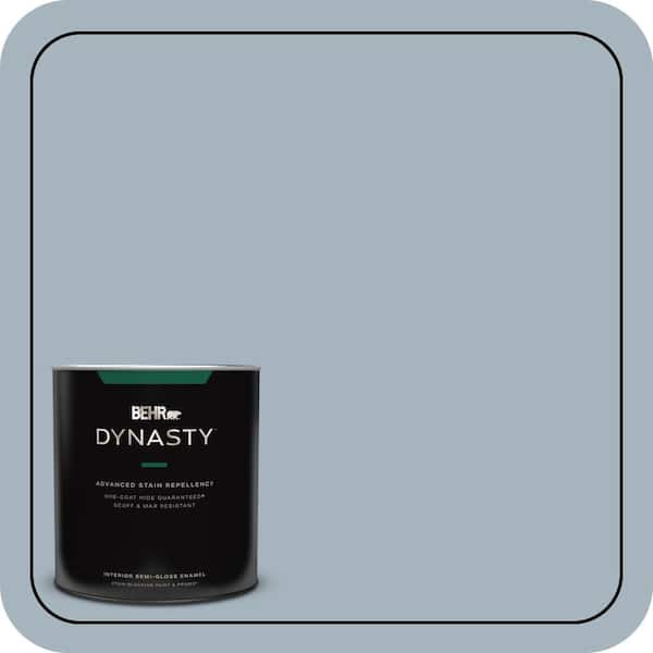 1 qt. #N480-3 Shadow Blue One-Coat Hide Semi-Gloss Enamel Interior Stain-Blocking Paint & Primer