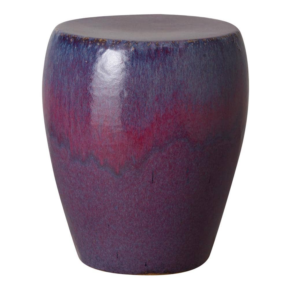 Emissary Round Violet Fusion Purple Ceramic Garden Stool-0984VF - The ...