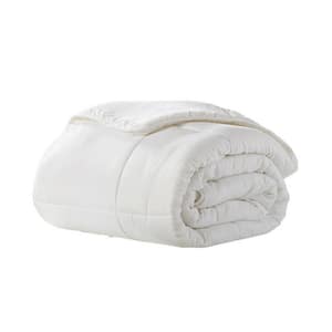Lightweight White Twin Size Down-Blend Comforter