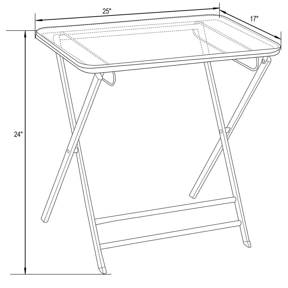 Victorian Acrylic Chrome 17" Folding Patio Side Table - Red