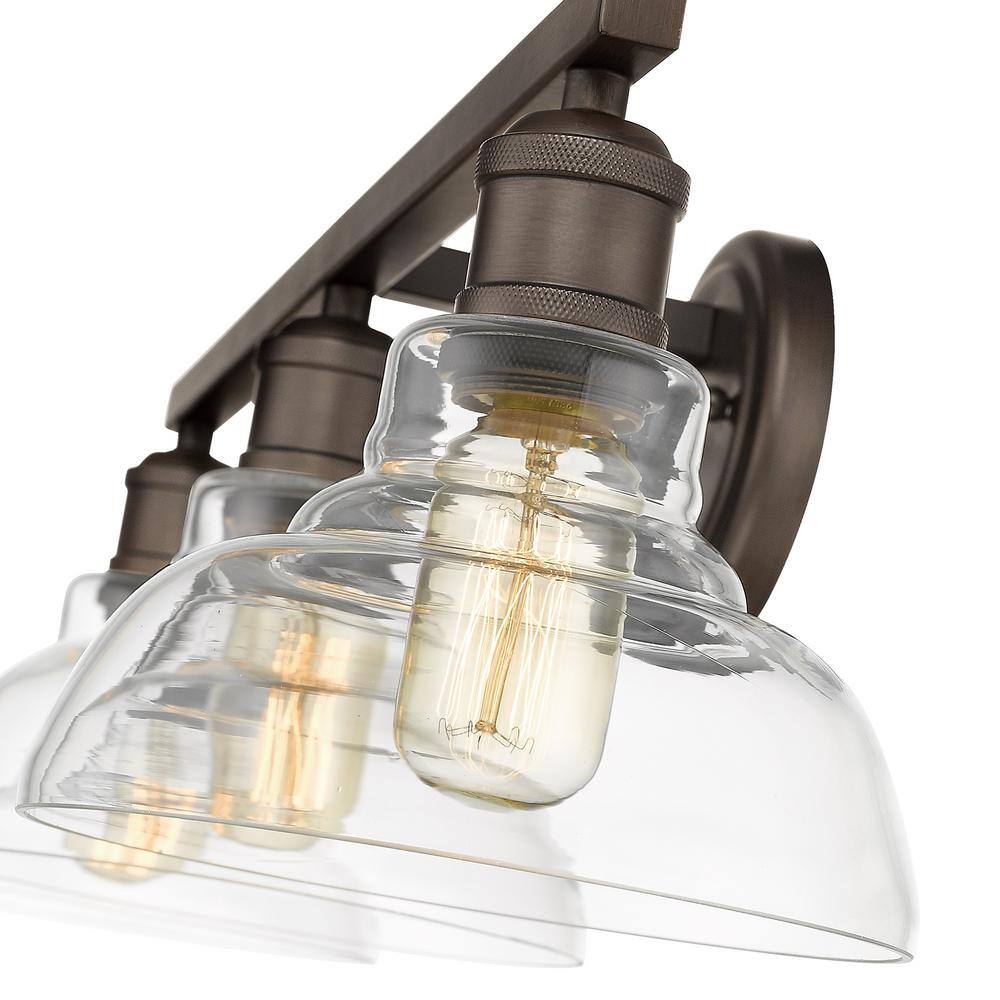 Bronze Dimmable 3-Light Industrial Bath Vanity Fixture