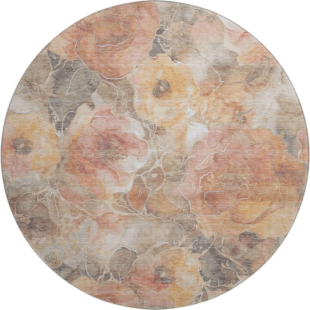 Peach Abstract Rug Addison Rugs Mayfield Premium Machine Washable Abstract AMF1859 Peach 8 ...