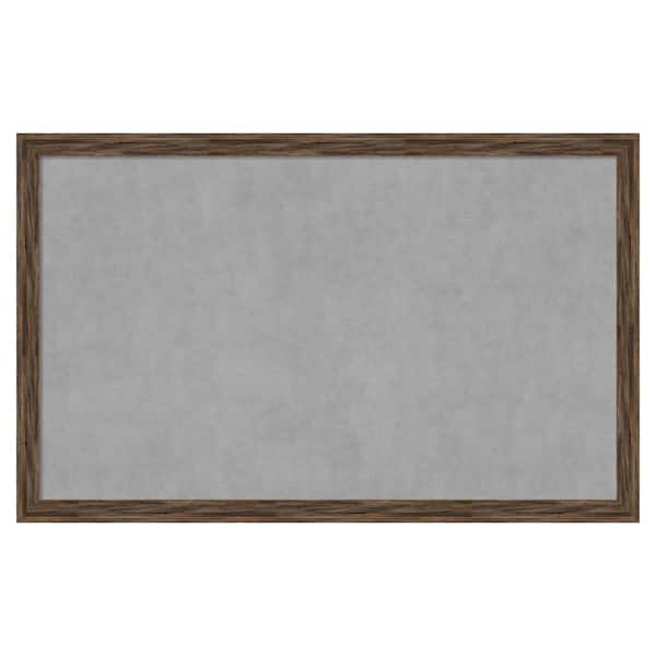 Amanti Art Regis Barnwood Mocha Narrow 43 in. x 27 in Framed Magnetic Board