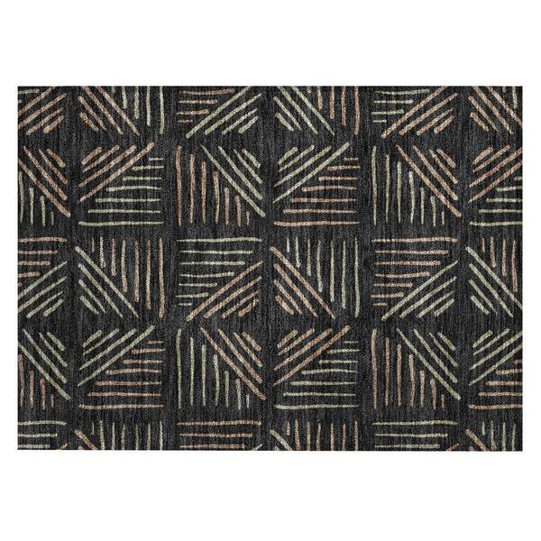 Chantille Machine Washable Indoor/Outdoor Abstract ACN2413 Black 2 ft. x 3 ft. Accent Rug