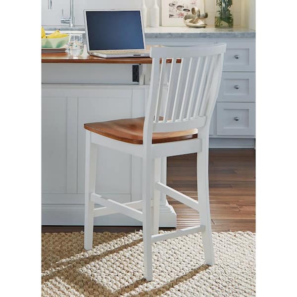 HOMESTYLES 24 in. White Bar Stool 5002-89 - The Home Depot