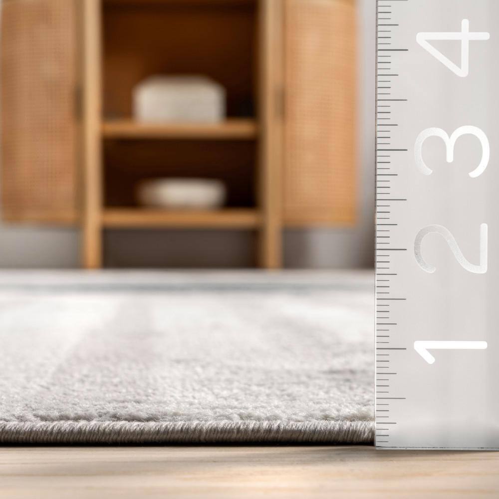 Shandra Abstract Blue and Gray Synthetic 4' x 6' Area Rug