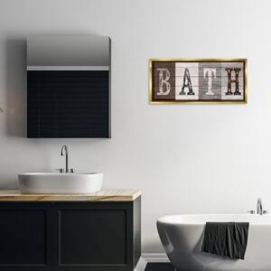 Rustic Bath Letters by Susan Arnot Gold Floater Frame Typography Graphic Art Print 14 in. x 31 in.