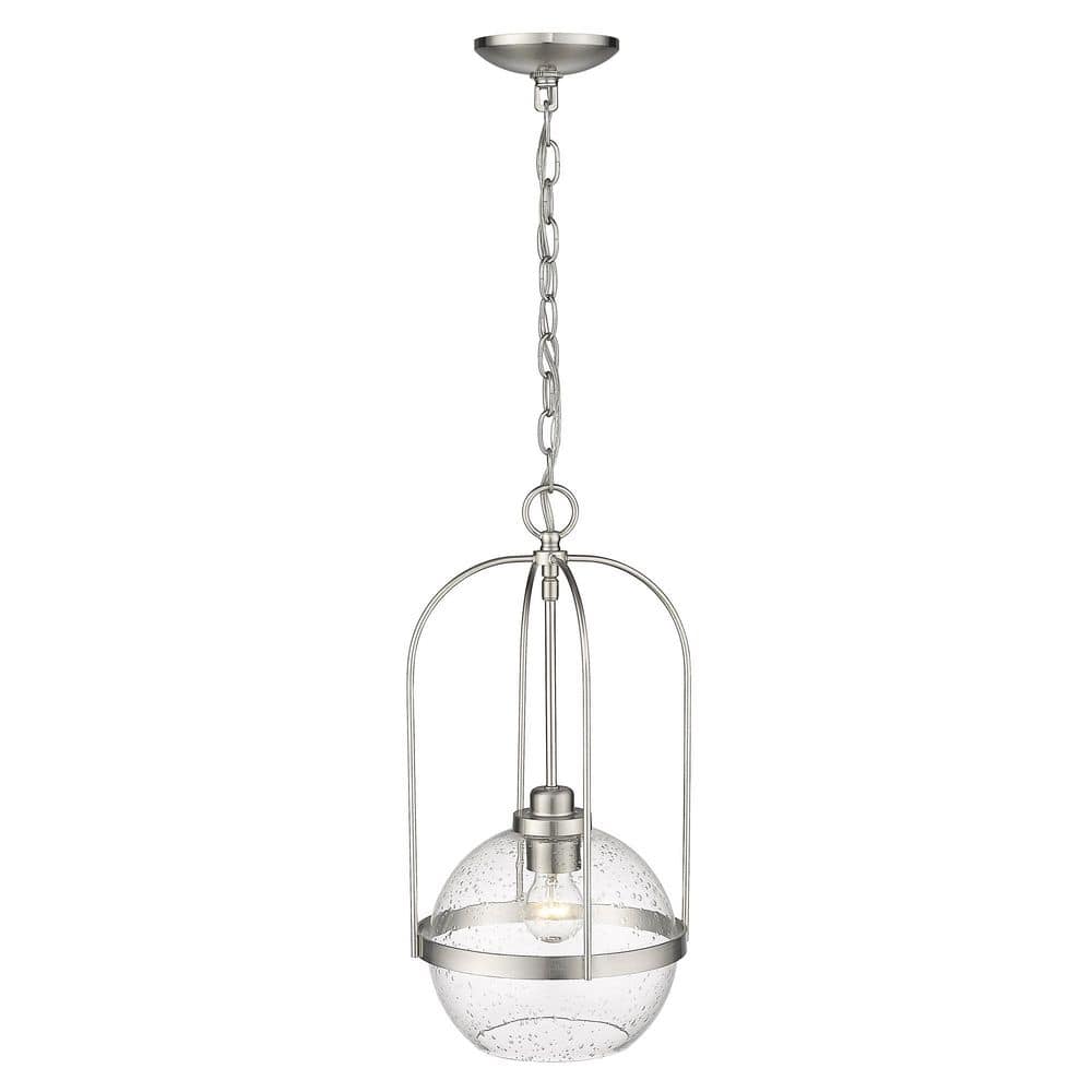 Devonshire Classic Globe Pendant in Brushed Nickel with Seeded Glass