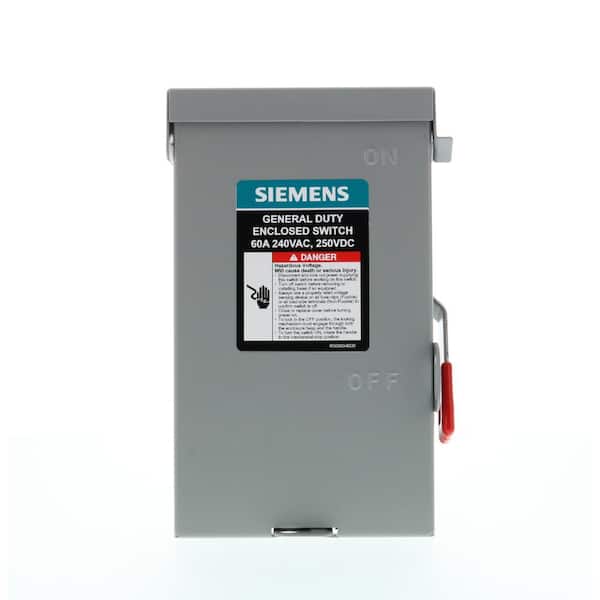 Siemens General Duty 60 Amp 2-Pole 2-Wire 240-Volt Non-Fusible Outdoor Safety Switch RBPU