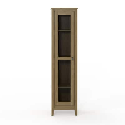 18 in. System Build Luca Golden Oak Wide Storage Cabinet with Mesh Door