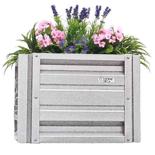 ALL METAL WORKS 24 inch by 24 inch Square Galvalume Metal Planter Box