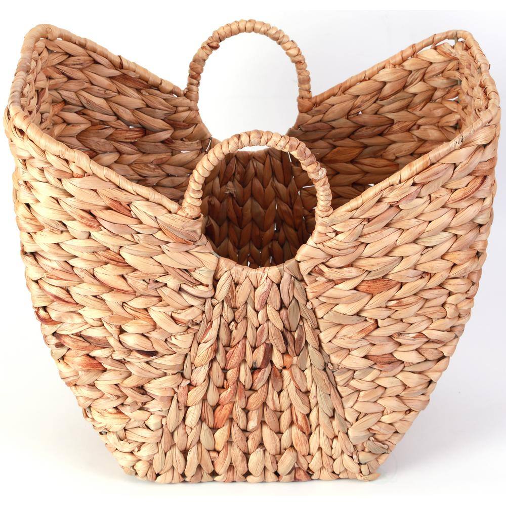 Large Natural Wicker Laundry Basket with Round Handles