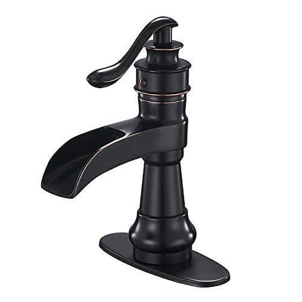 HOMEMYSTIQUE Single Handle Single Hole Bathroom Faucet with Drain Kit Included & Corrosion Resistant,Detachable in Oil Rubbed Bronze