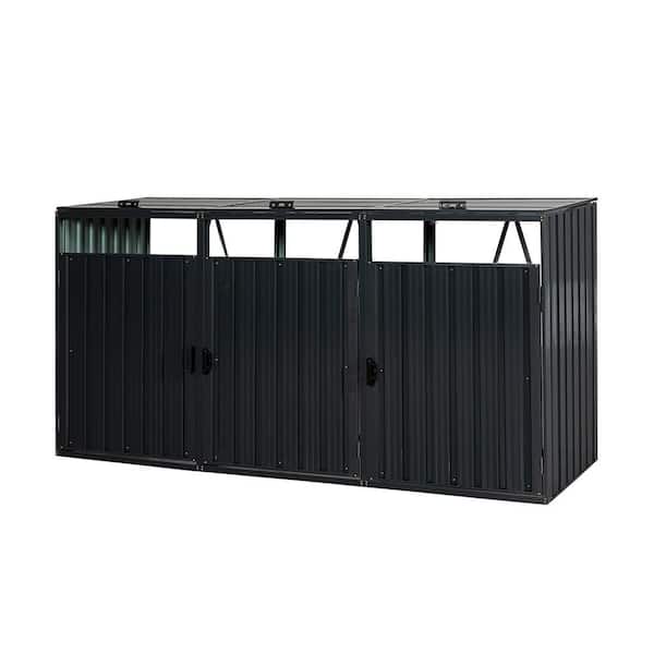 8 ft. W x 3 ft. D Iron Shed with Double Door (24 sq. ft. )