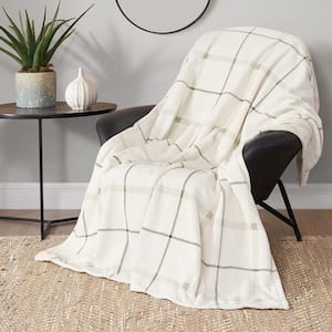 Palmdale Sage Green 50 in. 70 in. Plush Throw Blanket