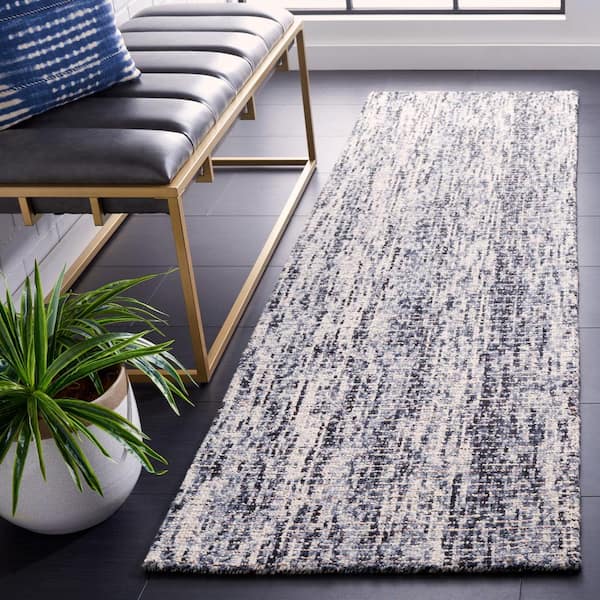 Abstract Black/Beige 2 ft. x 8 ft. Classic Crosshatch Runner Rug