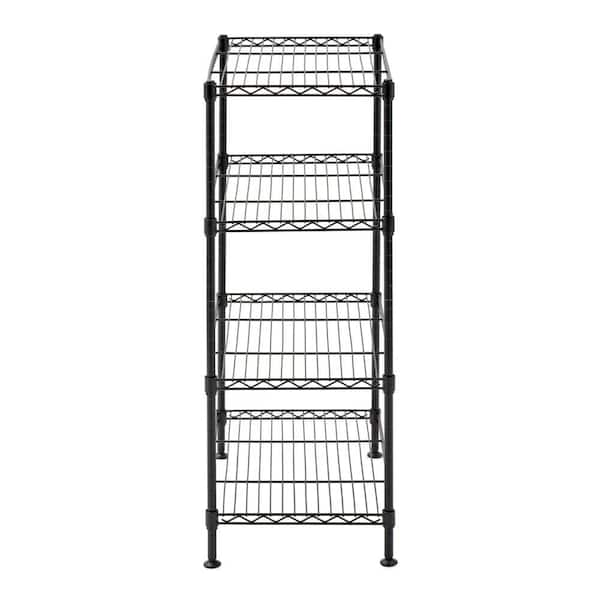 4-Tier Steel Wire Shelving Unit in Black — The Bulb