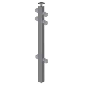 Natural Reflections 2 in. x 2 in. x 6-7/8 ft. Pewter Standard-Duty Aluminum Fence Line Post