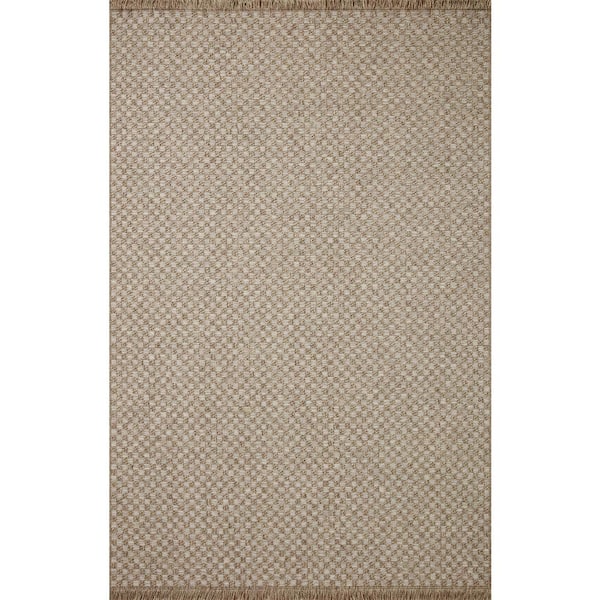 LOLOI II Dawn Natural Checkered 5 ft. 1 in. x 7 ft. 7 in. Indoor/Outdoor Area  Rug DAWNDAW-02NA005177 - The Home Depot