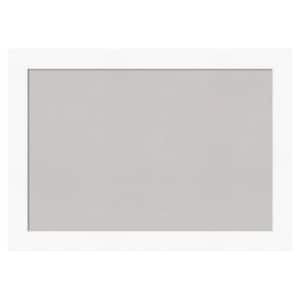 Cabinet White Framed Grey Corkboard 41 in. x 29 in Bulletin Board Memo Board