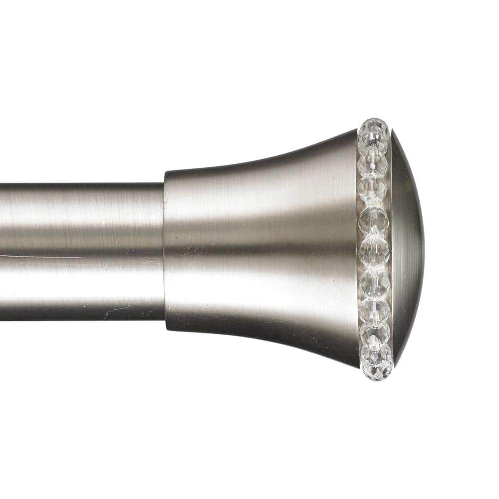 Sileste 10 ft. Non-Telescoping Single Curtain Rod in Stainless