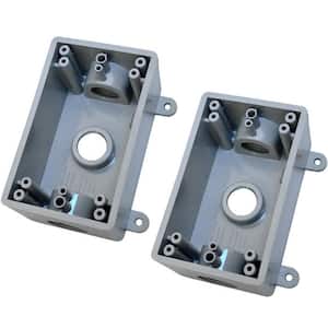 Single-Gang Plastic Junction Electrical Box Outlet - Suitable for 1/2-Inch or 3/4-Inch Electrical Conduit (2-Pack)