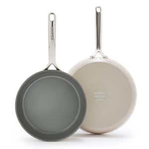 GP5 2-Piece Aluminum Hard-Anodized Healthy Ceramic Nonstick 9.5 in. and 11 in. Frying Pan Set in Taupe