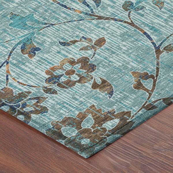 Chantille Machine Washable Indoor/Outdoor Abstract ACN2616 Teal 3 ft. x 4 ft. Area Rug