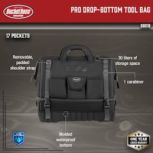 Pro Drop Bottom 18 in. All Terrain Tool Bag with 14 Pockets