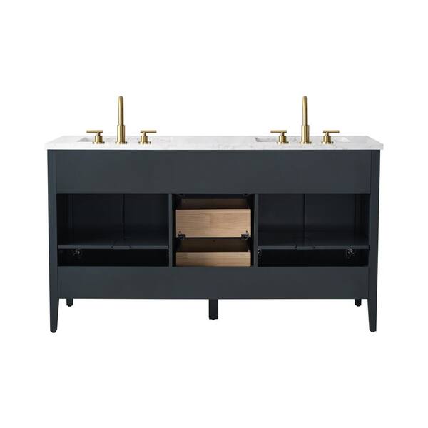 SUDIO Emma 60 in. W Bath Vanity in Vintage Blue with