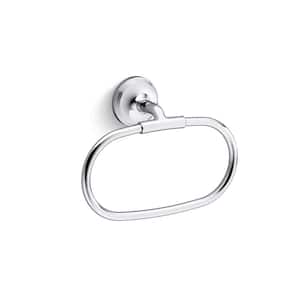 Paces Wall Mounted Towel Ring in Polished Chrome