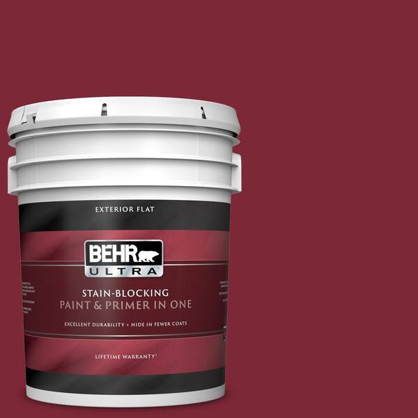 BEHR ULTRA 5 gal. #UL110-21 Dozen Roses Flat Exterior Paint and Primer in One