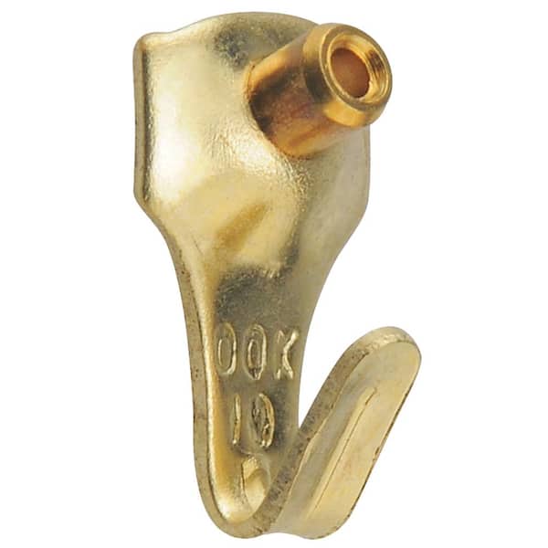 10 lb. Brass-Plated Steel Picture/Mirror Hanging Hooks (4-Pack)