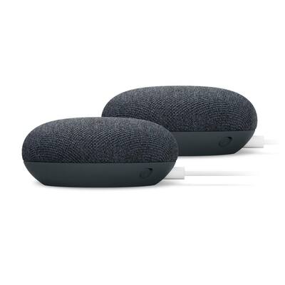 Nest Mini (2nd Gen) - Smart Home Speaker with Google Assistant in Charcoal (2-Pack)