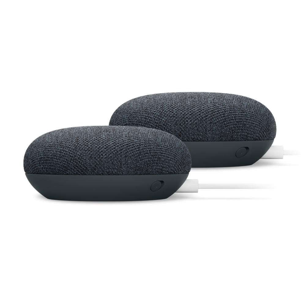 Google Nest Mini (2nd Gen) - Smart Home Speaker with Google Assistant in  Charcoal (2-Pack) GA01952 - The Home Depot