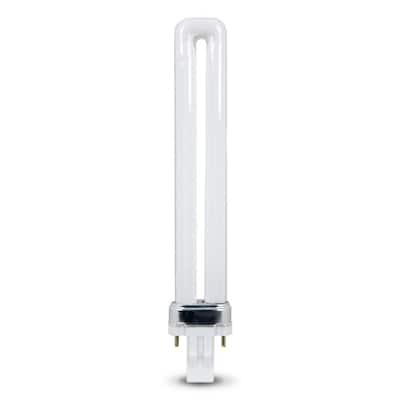 13-Watt Equivalent PL CFLNI Twin Tube 2-Pin GX23 Base Compact Fluorescent CFL Light Bulb, Bright White 3500K (1-Bulb)