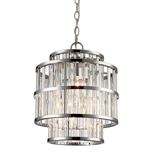 Bel Air Lighting 3-Light Polished Chrome Chandelier with Clear Shade