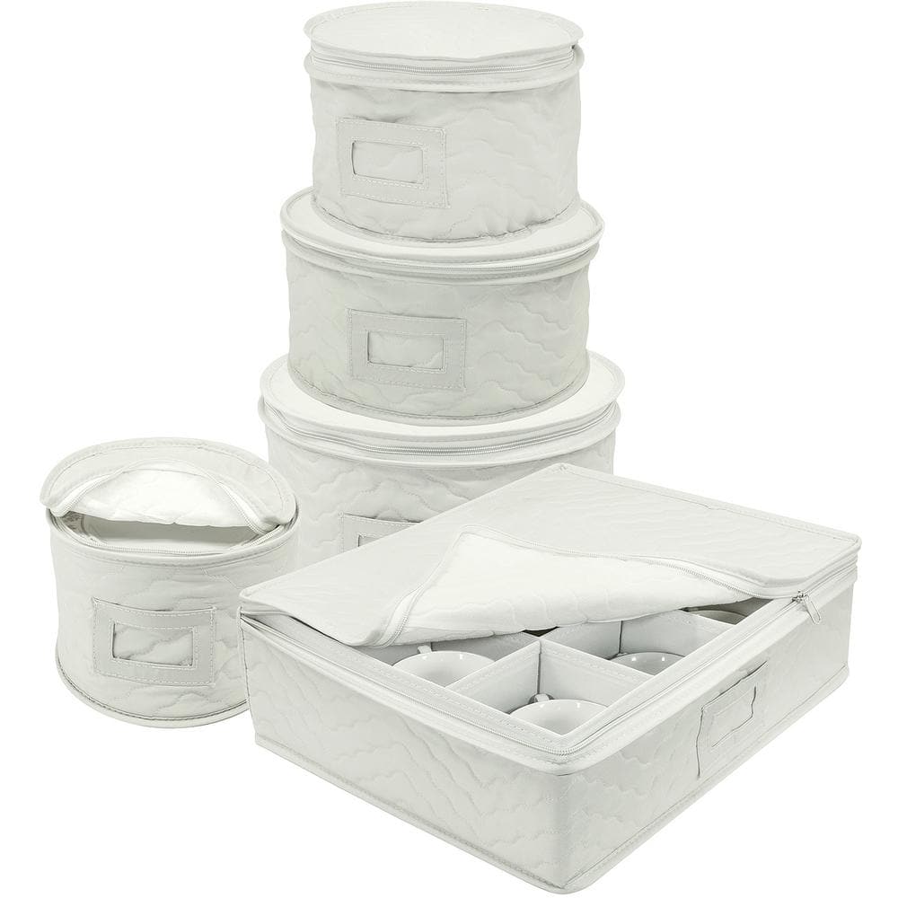Sorbus Flatware Storage Chest with Clear Lid Gray