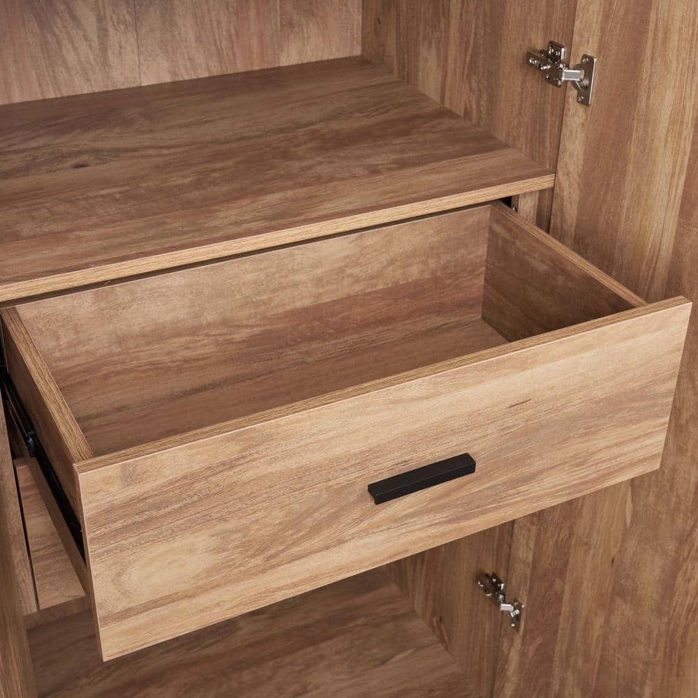 Golden Brown Contemporary Modular Wardrobe Closet Set