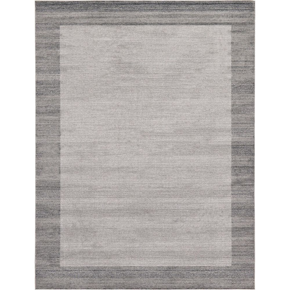 Light Gray 9' x 12' Easy Care Tufted Synthetic Rug