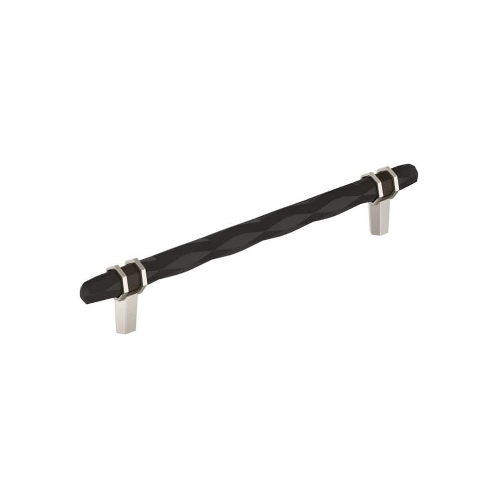 London 8 in. (203mm) Center-to-Center Modern Black Bronze/Polished Nickel Bar Cabinet Pull price history on PriceWatchPro