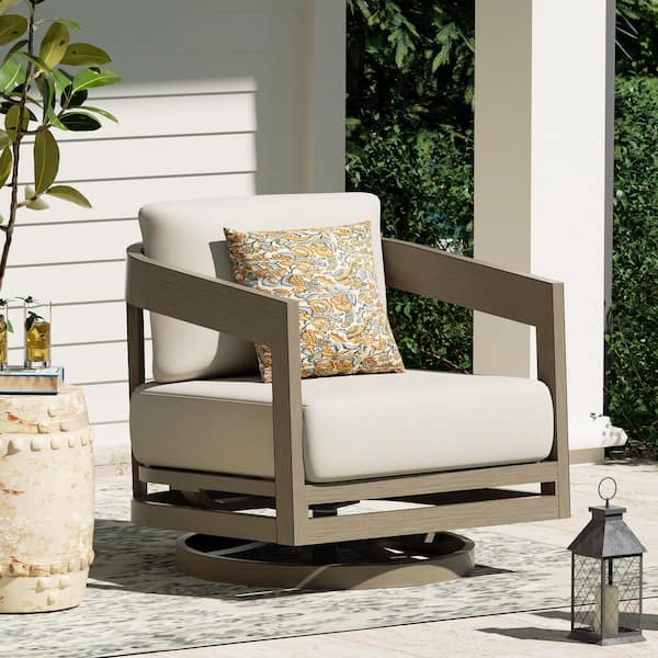 Harmonti Aluminum Outdoor Swivel Lounge Chair with Cushions (1-Pack)