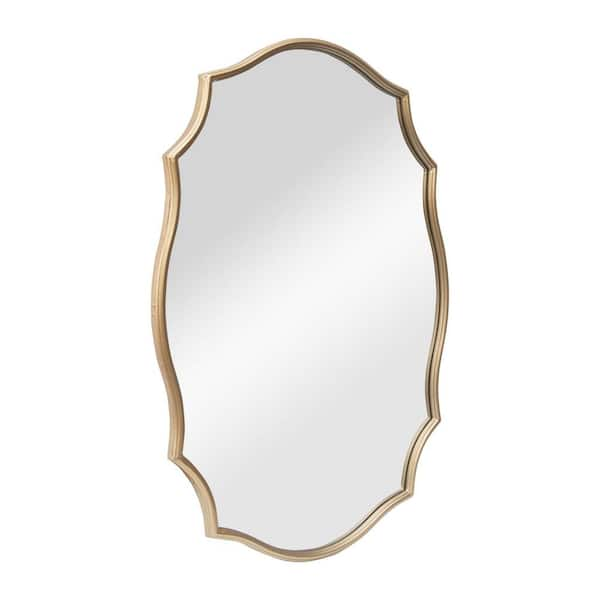 PARISLOFT 23.875 in. W x 34 in. H Quatrefoil Gold Metal Wall