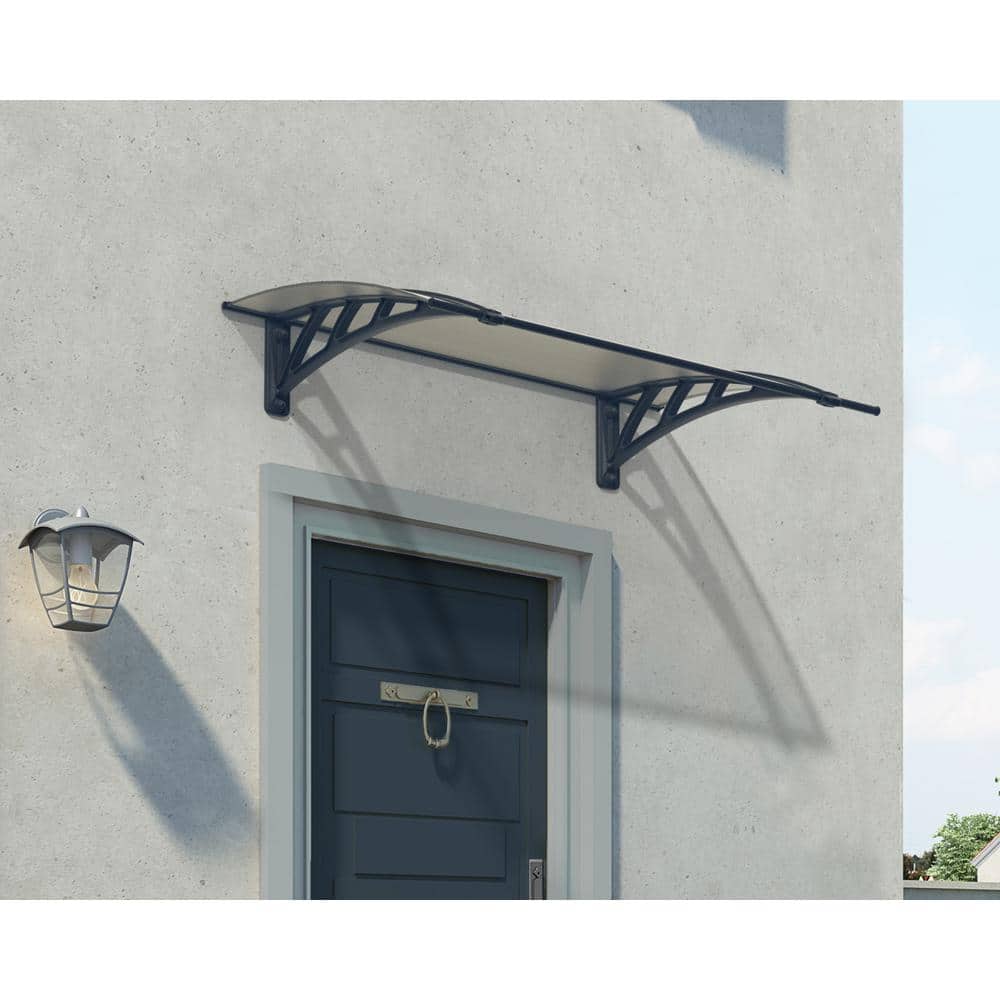 Neo Gray and Clear Polycarbonate Door and Window Awning