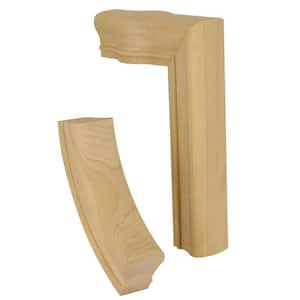 Stair Parts 7089 Unfinished Poplar Straight 2-Rise Gooseneck with Cap Handrail Fitting